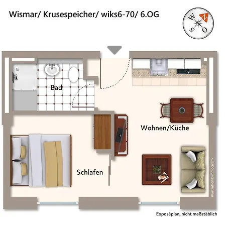 Apartment Krusespeicher Krusespeicher 6-70 Wismar